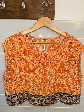 Free People Patterned Crop Top